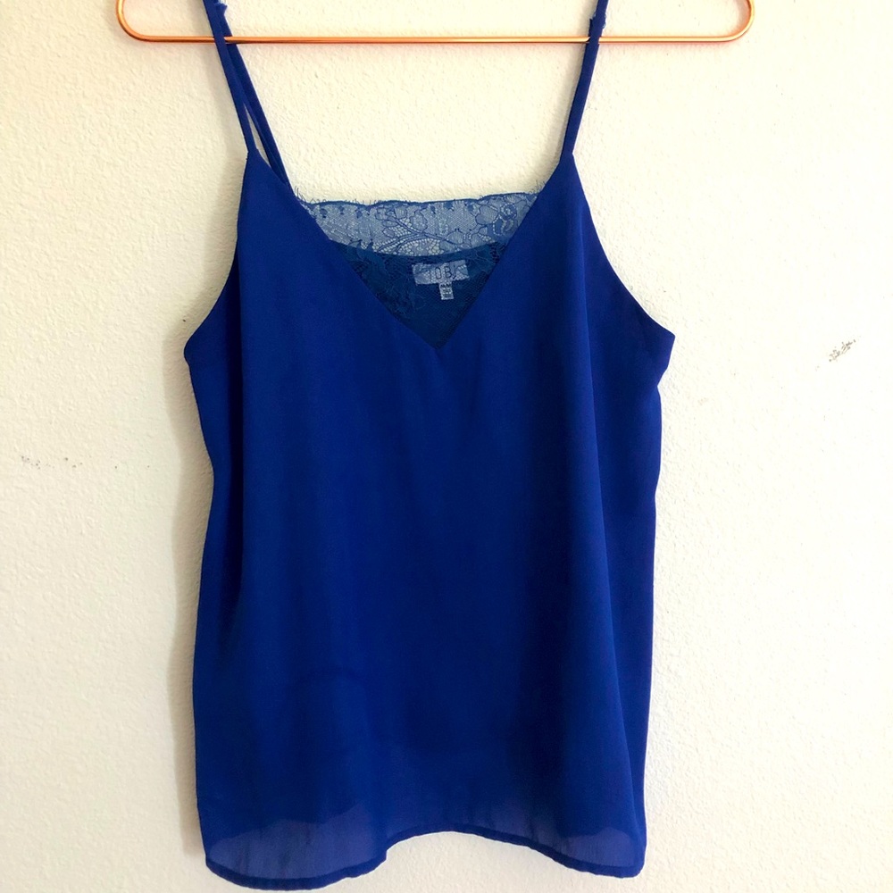 Blue halter top with lace details